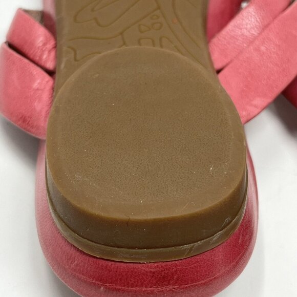 Abeo Womens Pink Sandals Flip Flops Sheena Size 9 N Triangle Woven Leather - Picture 8 of 9